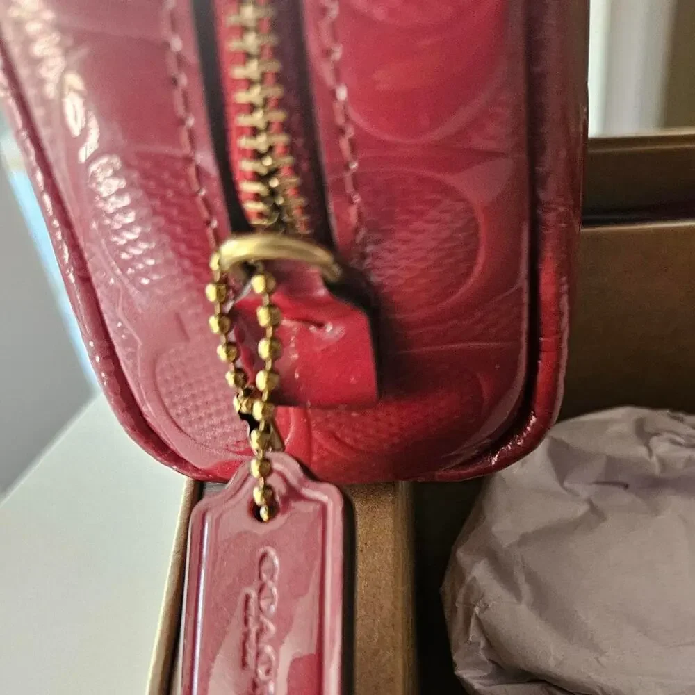 Coach red wristlet
